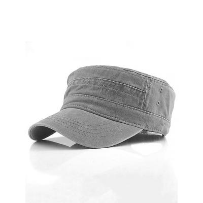 Men's Vintage-Style Washed Military Cadet Cap – Casual Adjustable Unisex Army Hat for Outdoor Wear