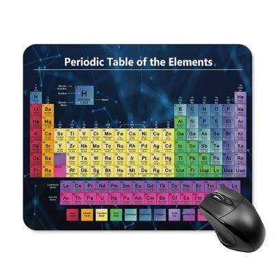 TEMU 1pc Educational Periodic Table Mouse Pad, Non-slip Rubber Base, Smooth Fabric Surface For Office Computer, Laptop - Elements Design, 9.5 X 7.9 X 0.12 Inches/ 24 X 20 X 0.3 Cm