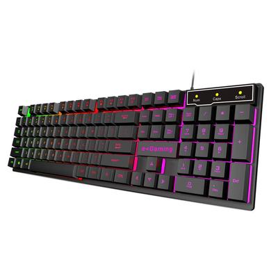 TEMU Wired Membrane Gaming Keyboard With Rgb Led, Usb-a Connection, Quiet Keystrokes, 12 Multimedia Keys - For Computer, Pc, Desktop, Gamer