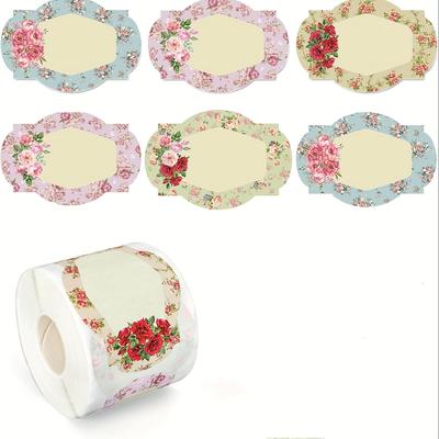 TEMU 250 Vintage Flower Stickers - Handcrafted Decorative Labels Image