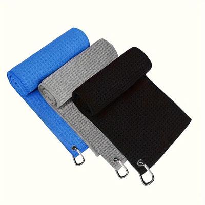 TEMU 3pcs Golf Towels For Golf Bags- Waffle Patterned Golf Towel – Machine Washable, Quick Dry And