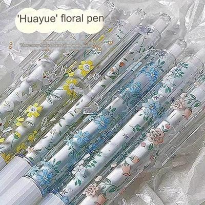 TEMU 6-pack Retractable Gel Ink Pens - Medium Point 0.5mm, Quick Drying Black Ink, Aesthetic , Smooth Writing For Journaling And Office Stationery Image