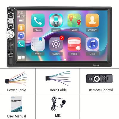 TEMU Hikity Din Car Carplayer For , 7 Touch 1 Din , /1080p/swc/fm + (optional)