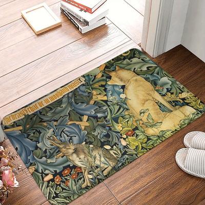 TEMU 1pc Fox And Bathroom Non-slip Carpet Bedroom Mat Welcome Doormat Floor Decoration Rug Image