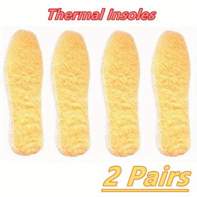 TEMU 4 Pairs Self-heating Thermal Shoe Insoles - Comfortable Polyester Plush Inserts For Men And Women, Winter Warm Boot And Shoe Padding Set