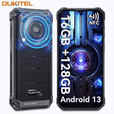 "TEMU Oukitel Wp36 Rugged Smartphone 13 Phone - 16gb+128gb Mobile Phones, 128db Super Speaker, 10600mah Battery, 6.52"" Fhd+, 13mp+5mp, 4g , Nfc/otg/face Recognition/ip68/id-black"