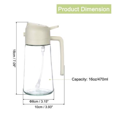 2 In 1 Oil Sprayer Bottle, Glass Olive Oil Dispenser, Spray Bottle