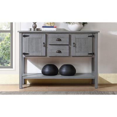 Wooden Buffet Cabinet with 2 Drawers, Cabinets, and Bottom Shelf for Living Room, Kitchen, or Dining Use
