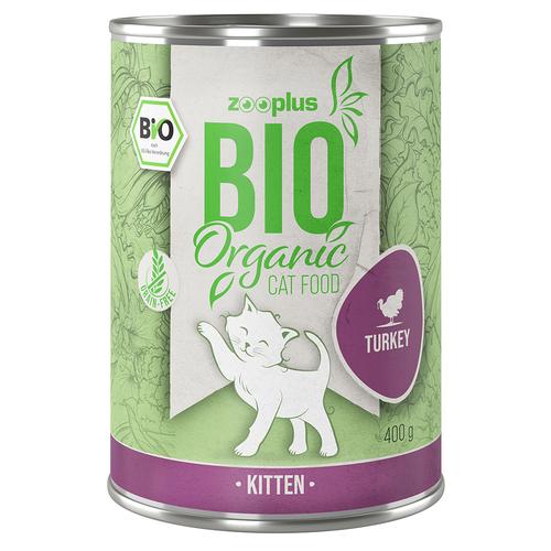 18 + 6 gratis! 24 x 400 g zooplus Bio - Kitten Pute