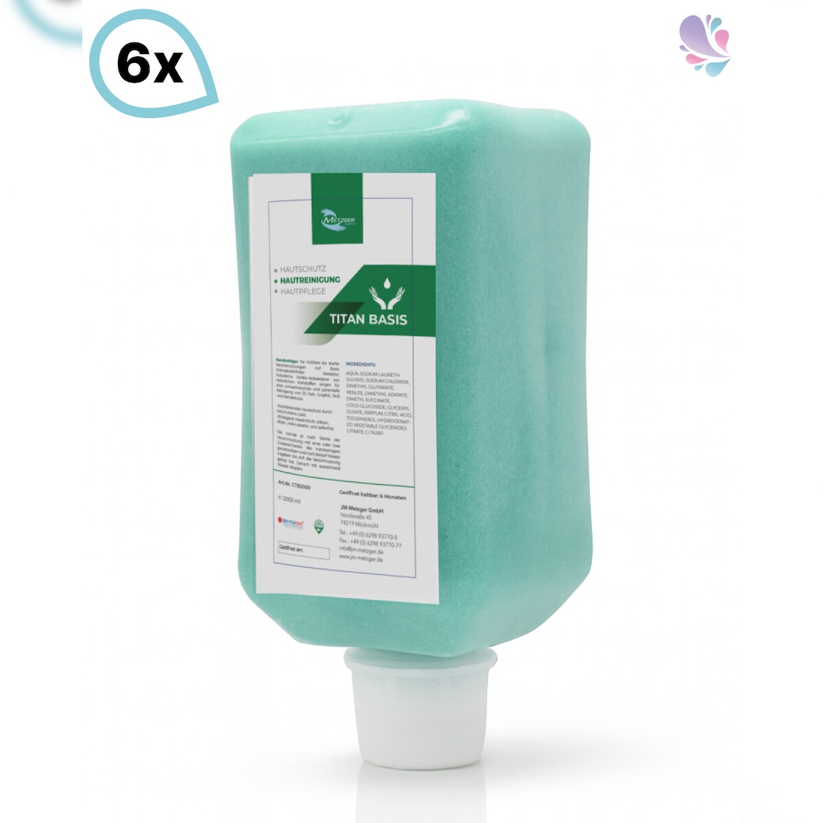 Blanc HYGIENIC Handreinigungspaste viskose, Titan Basis SET, pH-neutral, 6x Vakuumflasche à 2.000 ml je SET Image