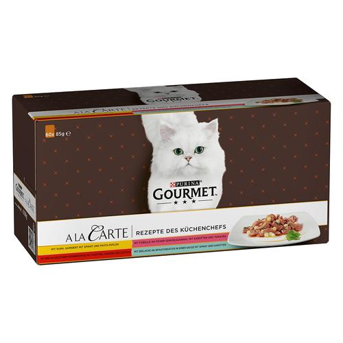 60 x 85 g Purina GOURMET A la Carte zum Sonderpreis! - Rezepte des Küchenchefs: Huhn, Rind,...