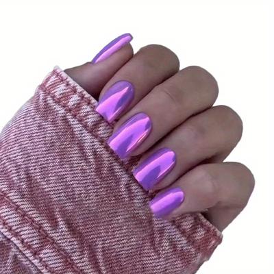 TEMU Middle Purple Fake European White Detachable Nail Wear For Ladies And Girls