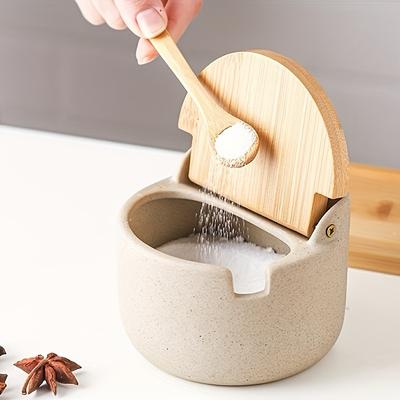 TEMU Seasoning Pot Lid & Spoon - - Jar For , Pepper, Monosodium