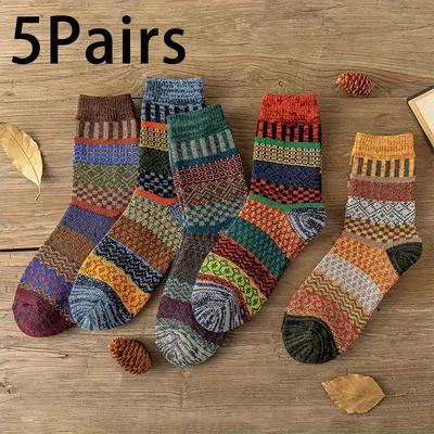 TEMU 5 Of Ethnic Striped , And , And , For Men And Women, Suitable For By Men And Women, Christmas