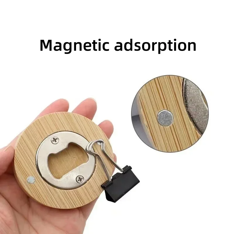 1/5/10/30 Pcs Flaschenöffner Massivholz Runde Magnetische Saug Bier Opener Cocktail Bier Einfach Zu öffnen Die Deckel Gadgets Bar Werkzeuge