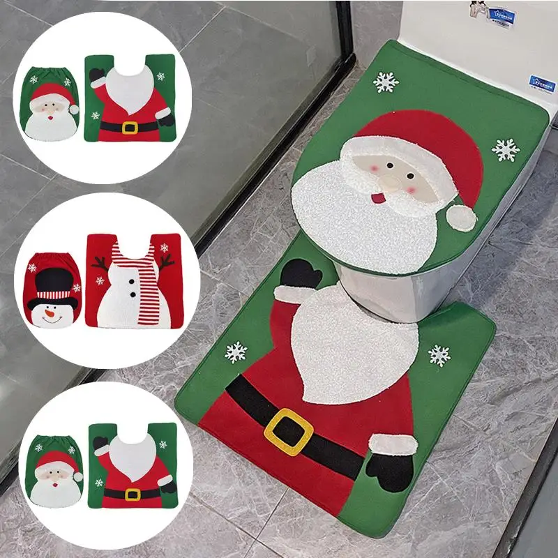 Niedliche Weihnachten Toiletten sitzbezüge kreative Weihnachts mann Badezimmer matte Weihnachts bedarf für Zuhause Neujahr Navidad Geschenk dekoration Image