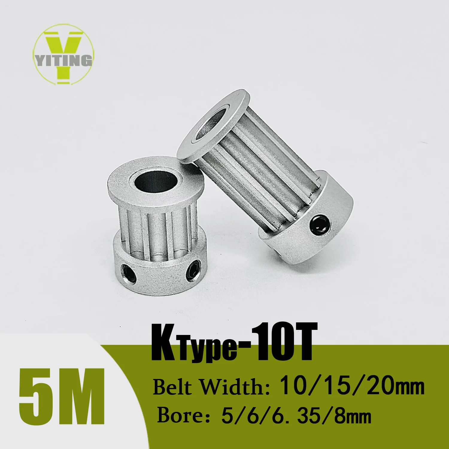 HTD5M Zahnriemenscheibe mit 10 Zähnen, 5 m Riemenbreite, 10/15/20 mm Bohrung, 5/6/6,35/8 mm, 5 m, 10 Zähne, Synchronrad, 10 Zähne Teilung, 5 mm Riemenscheibe Image