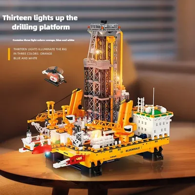 Neue MOC Idee Tiefsee Öl Brunnen Bohren Bausteine Ziegel Bau Modell Montage Spielzeug für Kinder Weihnachten Geschenk Image