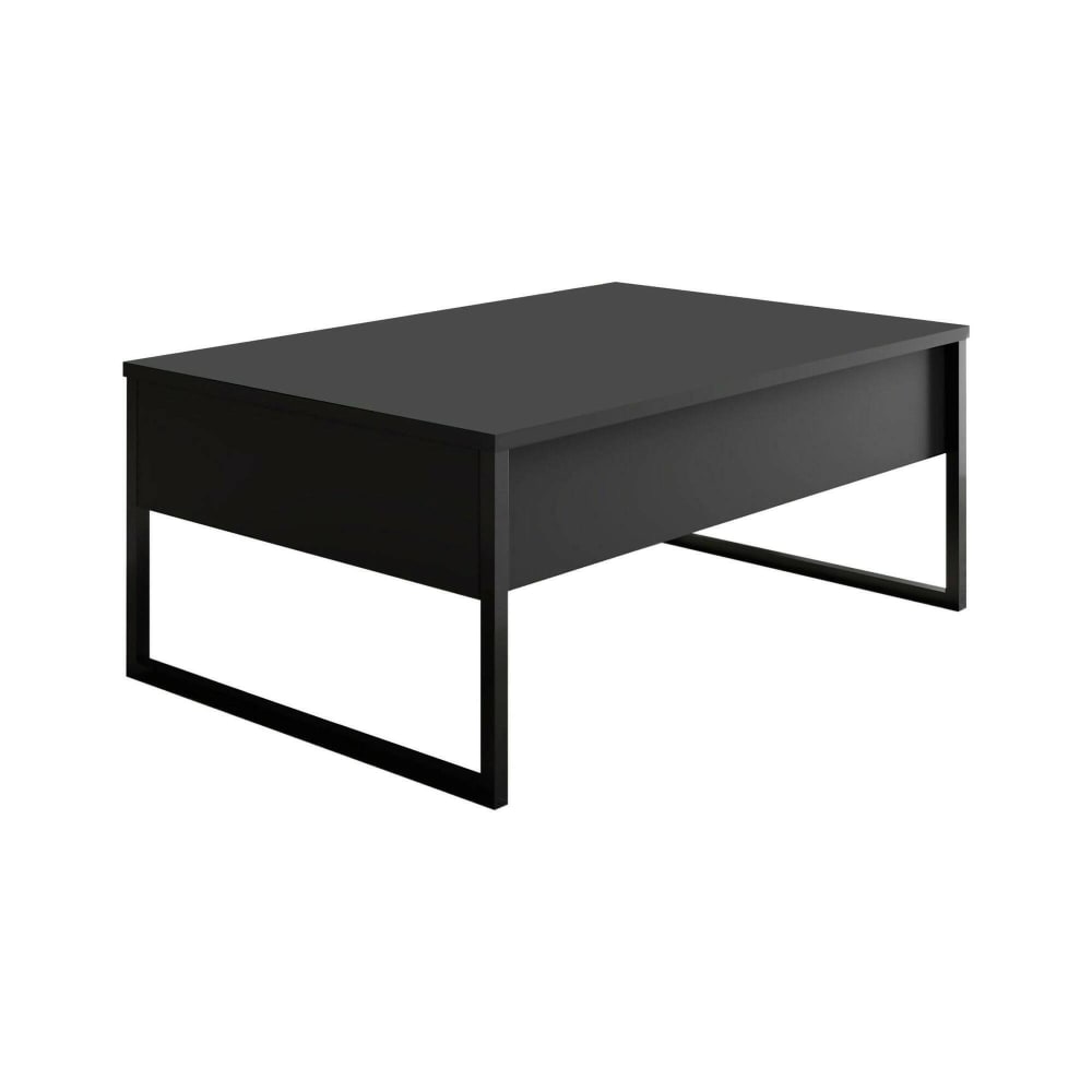 Table basse effet bois anthracite, noir 90x60 cm