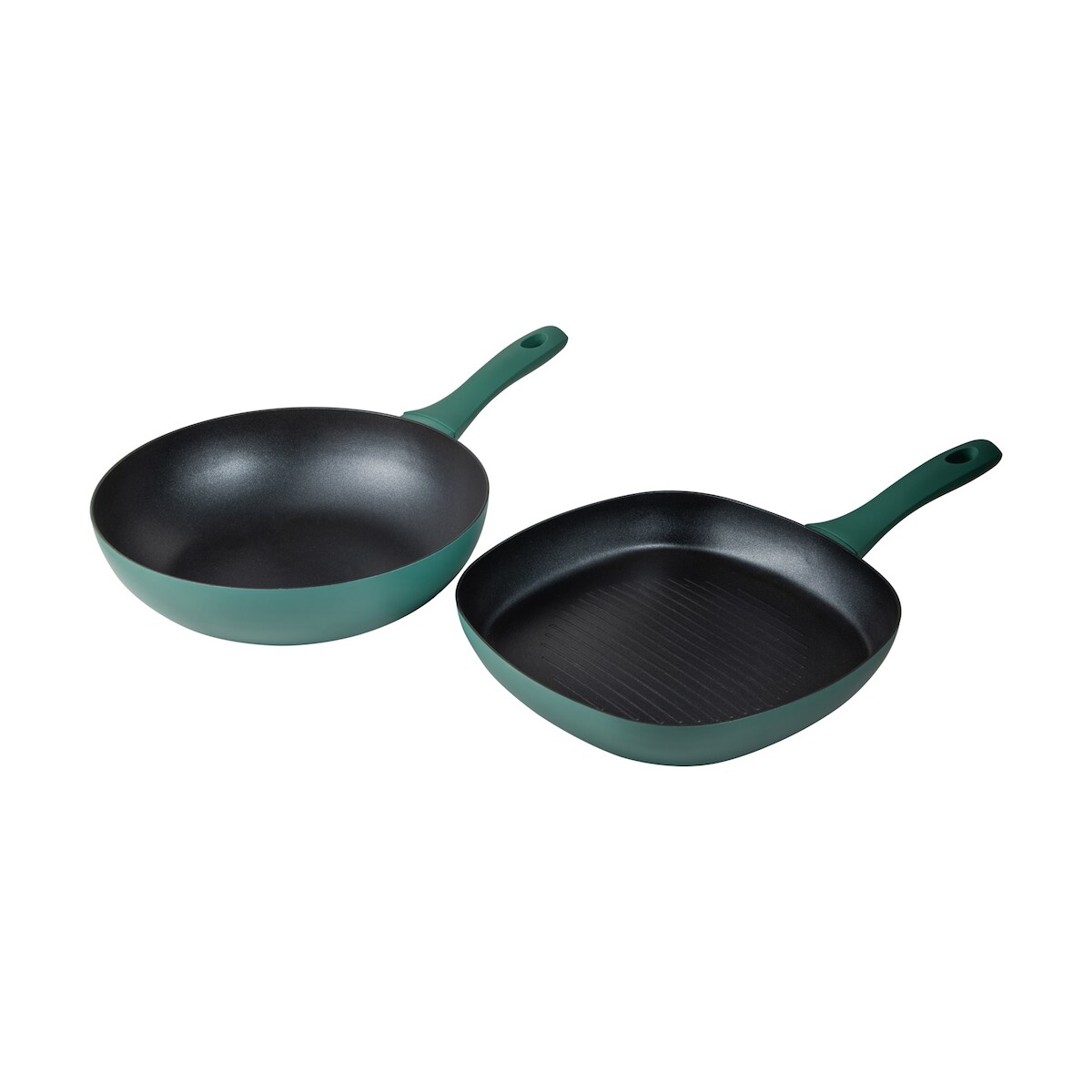 San Ignacio - Set aus 2 Pfannen aus gepresstem Aluminium, Induktion Wok + Grill Medium Image