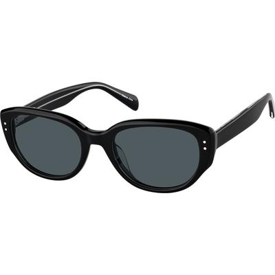 Zenni Women's Cat-Eye Rx Sunglasses Black Plastic Full Rim Frame