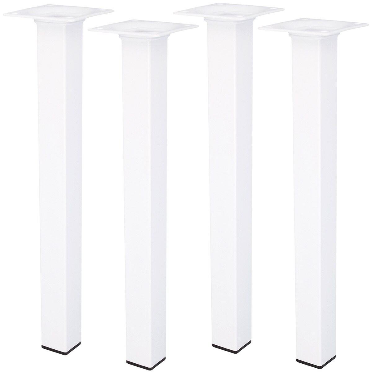 MS Beschläge 4er Set Stahl 600mm Möbelfüße Möbelstempel Möbelbeine Weiß 25x25mm Möbelzubehör Image