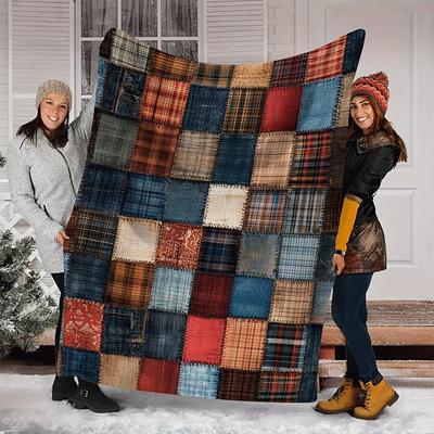 TEMU Flannel Blanket Set With Plush Toy - Soft Cotton Color, Ideal For Adults - Cozy, Warm, Multi-seasonal Throw - Valentine's & , Unique Gift For - 1pc