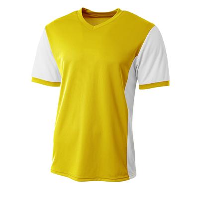 A4 NB3017 Athletic Youth Premier Soccer Jersey T-Shirt in Gold/White size XS | Polyester A4NB3017