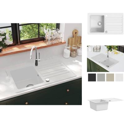 Vidaxl - Küchenspülen & Spülbecken - Granitspüle mit Abtropffläche Reversibel Cremeweiß - Weiß Image