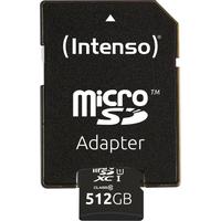 INTENSO Speicherkarte microSDHC UHS-I Premium + SD-Adapter, schwarz, 512 GB, Speicherkarten