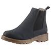 Chelseaboots RIEKER, Damen, Gr. 39, blau (dunkelblau), Nubuklederimitat, Elastischer Einsatz, klassisch, Schuhe, Schlupfboots, Stiefelette, Blockabsatz, mit kuscheligem Warmfutter