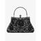 Grüne Vintage-Handtasche aus Samt für Damen mit Blumenstickerei aus Perlen und Metallrahmen – elegante Abendtasche