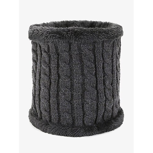 Strick-Halswärmer für den Winter für Herren dicker, mit Fleece gefütterter Schal für kaltes Wetter, Outdoor-Aktivitäten und die Freizeit Image