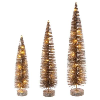 Vickerman 762622 - 16?-20?-24? Champagne Brush Clear Lights (LS240338WWBO) Christmas Decorative Tree