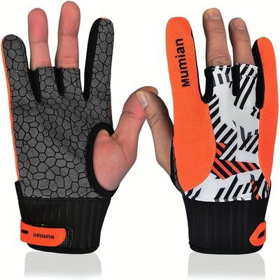 TEMU Mumian 1 Pair Professional Anti-skid Bowling Gloves Comfortable Bowling Accessories Semi-finger Instruments Sports Gloves