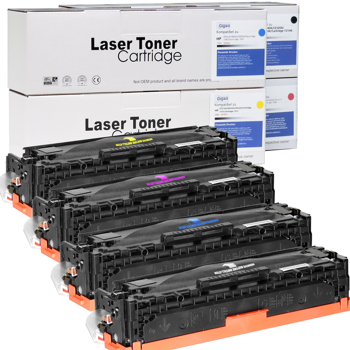 D&C Toner-Set CF210X-CF213A für HP LaserJet Pro 200 Series - 4 Farben CMYK Image