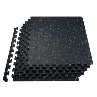 Thick Gym Floor Mats, Rubber Top with EVA Foam Gym Flooring Workout Mats Interlocking Puzzle Gym Mats for Gym, Home, Garage