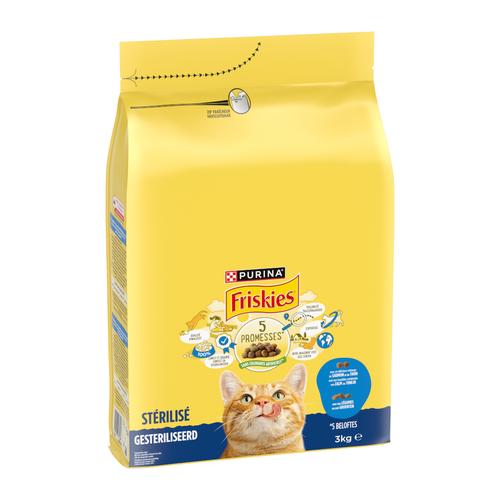 Sparpaket: 3x3kg PURINA Friskies Sterilized Katze mit Lachs, Thunfisch und Gemüse Katzenfutter...