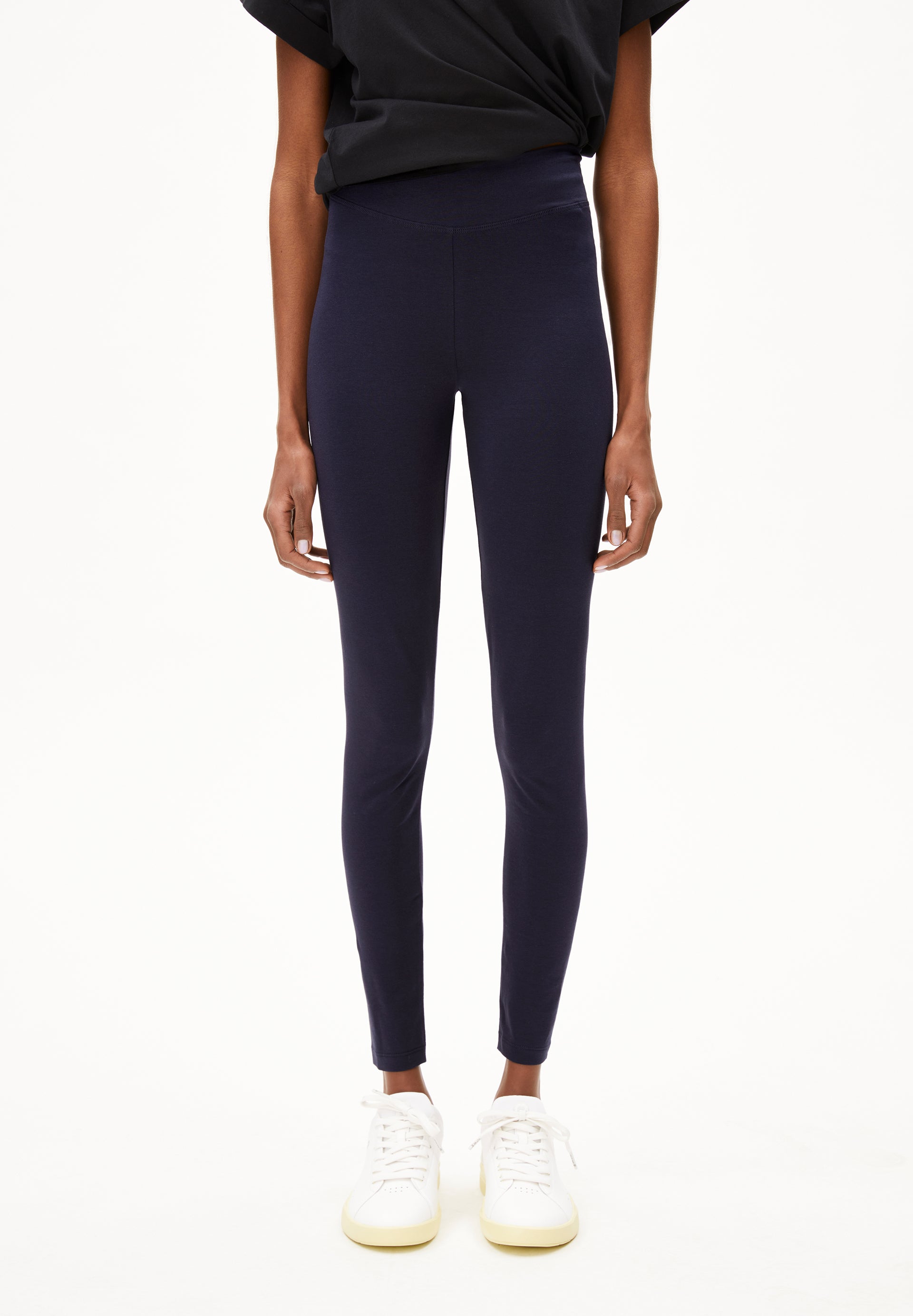 FARIBAA | Leggings aus Bio-Baumwoll Mix - blau (L)