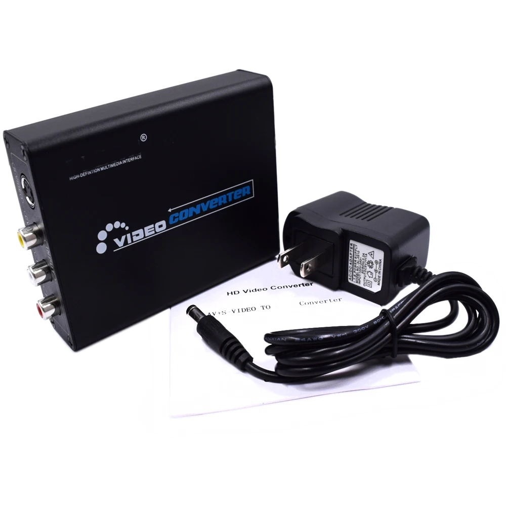 Convertitore AV S-Video CVBS di alta qualità Audio HDMI compatibile con S VIDEO + S S VIDEO Adattatore switcher composito Upscaler HD 3RCA