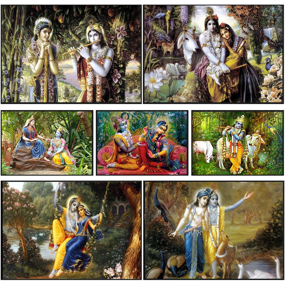 Religione Indian God Radha Krishna 5D pittura diamante fai da te immagine di strass pieno quadrato mosaico diamante ricamo Y1165
