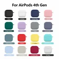 per auricolari AirPods Pro 3 2025 Custodie protettive per auricolari in tinta unita con portachiavi Custodie in silicone liquido AirPod 4/Pro 3 USB C