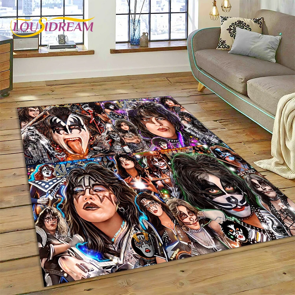 Neueste Kuss Rock Heavy Metal Band Teppich Teppich für Wohnzimmer Schlafzimmer Wohnkultur, Boden matte rutsch feste Dekoration für Sofa Fuß matte Image