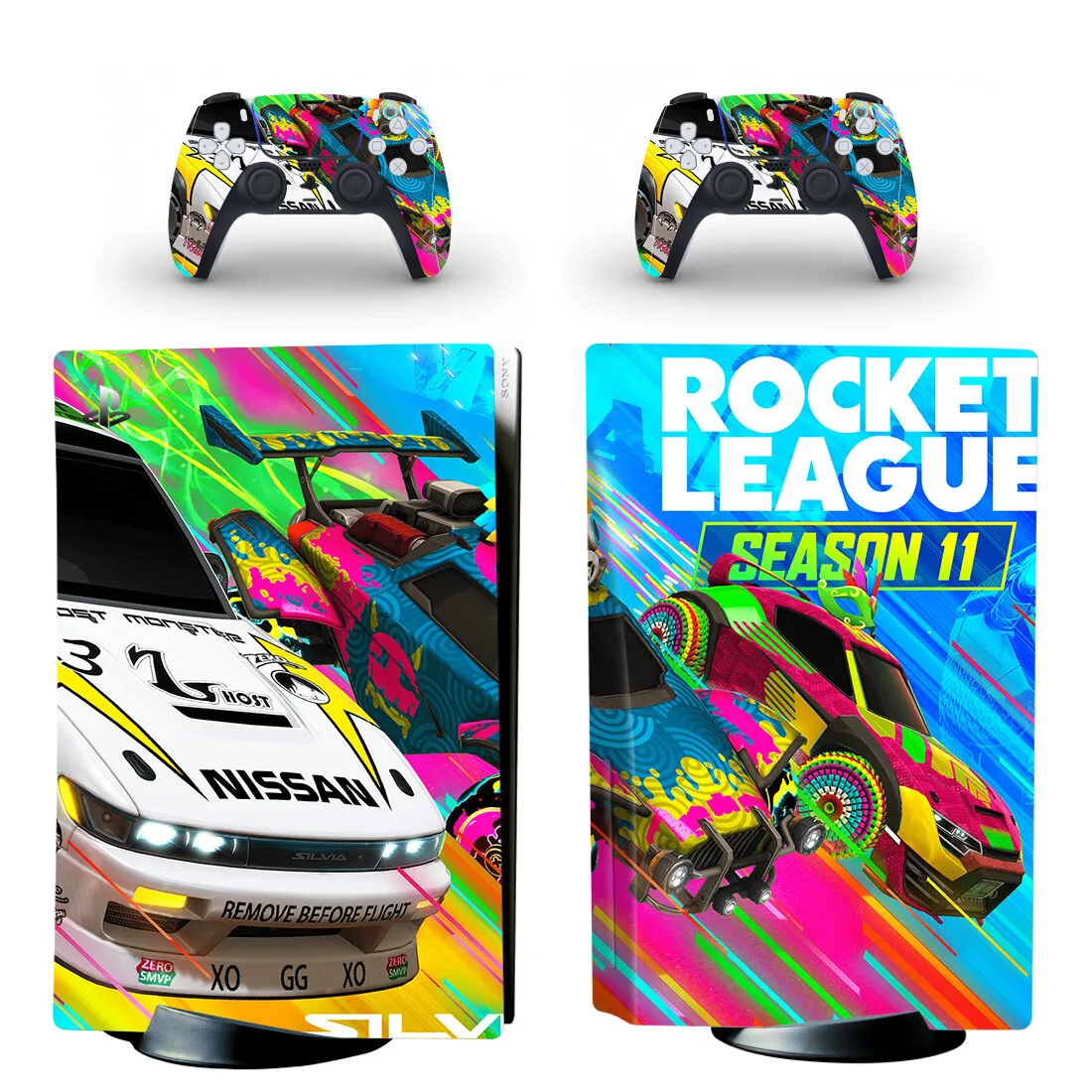 Game Rocket League PS5 Disc Skin Aufkleber Aufkleber Cover für Konsole und 2 Controller PS5 Disk Skin Vinyl Image