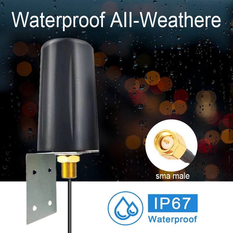 Banyanxin rinforza 5G 4G GSM Outdoor Wifi Omni 600 ~ 6000Mhz Antenna esterna impermeabile 12Dbi ad alto guadagno con staffa SMA maschio
