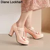 Plus Größe T Strap Mary Janes Frauen Schuhe Dame High Heel Runde Kappe Bogen Lolita Pumpen Feminine
