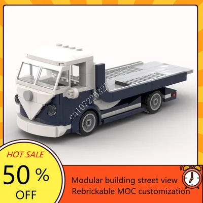 208PCS MOC Geschwindigkeit Champions Minifigur Skala Abschleppwagen Modell Bausteine Technologie Ziegel Kreative Montage Kinder Spielzeug Geschenk Image