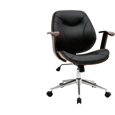 Design-Bürostuhl Schwarz und dunkles Holz yorke Image