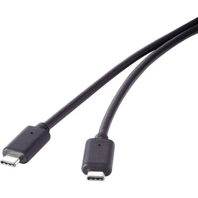 USB-Kabel usb 3.2 Gen2x2 usb-c® Stecker, usb-c® Stecker 1.50 m Schwarz vergoldete Steckkon