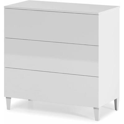 Nachtkommode Vera mit 3 Schubladen Weiß Hochglanz, 80 cm (Breite) 40 cm (Tiefe) 80 cm (Höhe) Image